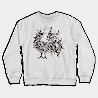 Abstract Rooster Silhouette Crewneck Sweatshirt